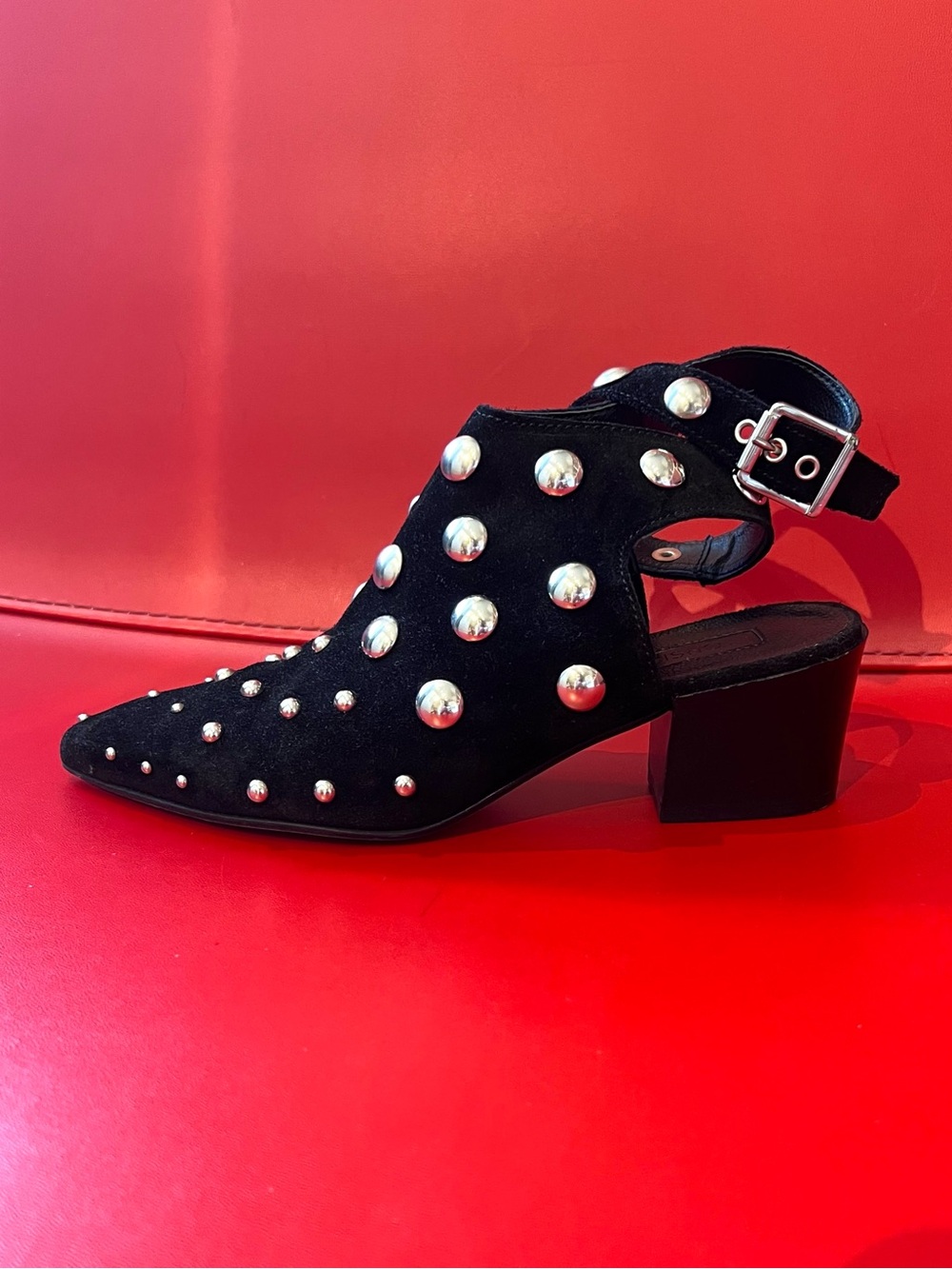 TOPSHOP STUDDED SUEDE SHOE-BOOTS